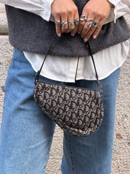 Christian Dior Mini Saddle Monogram Canvas Shoulder Bag