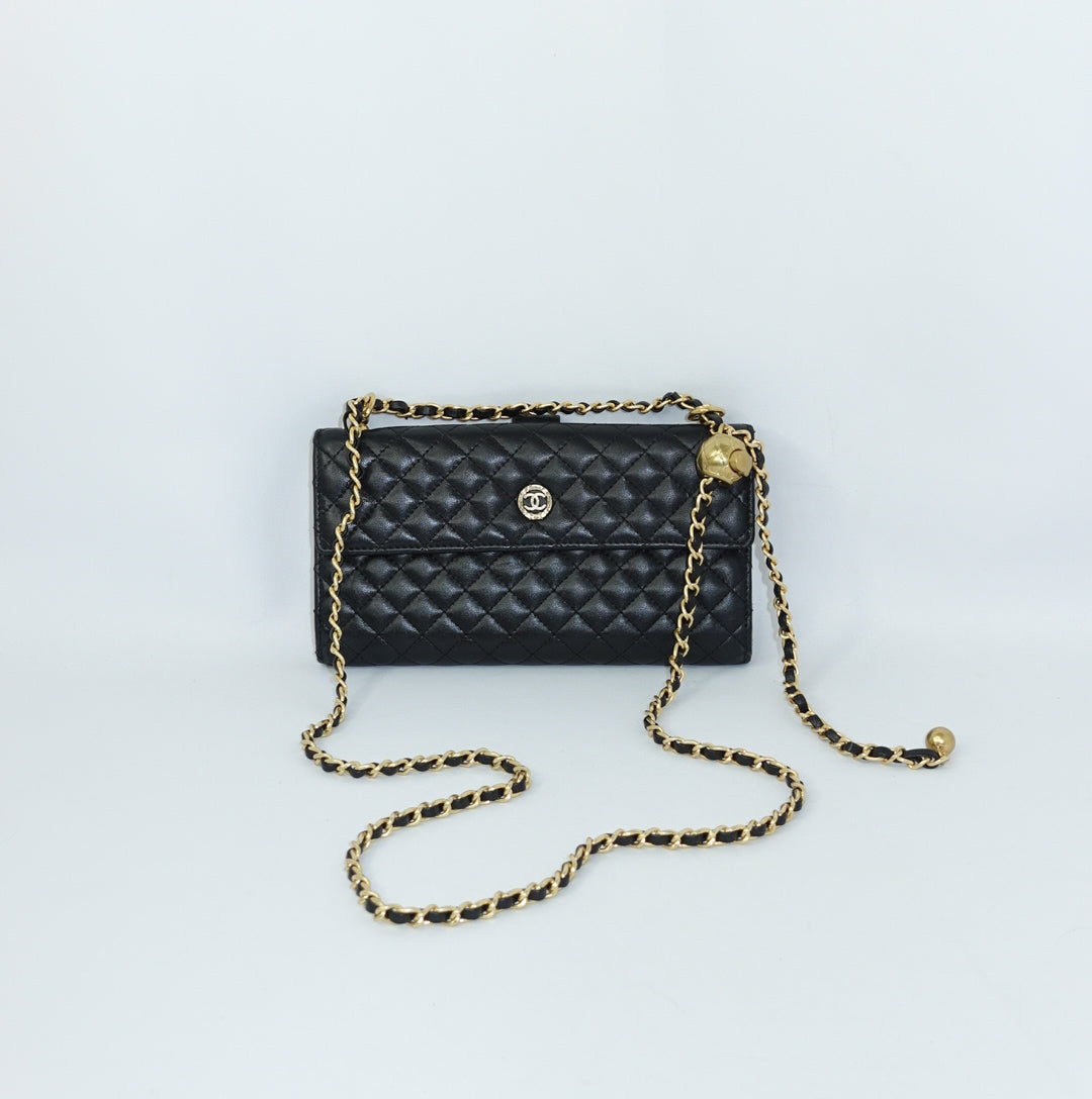 Chanel Black Wallet w/Chain