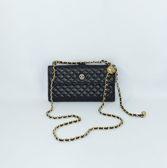 Chanel Black Wallet w/Chain