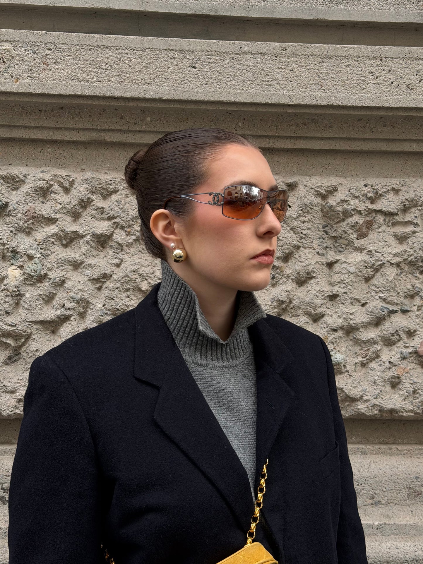 Chanel sunglasses blue frame with crystal CC logo