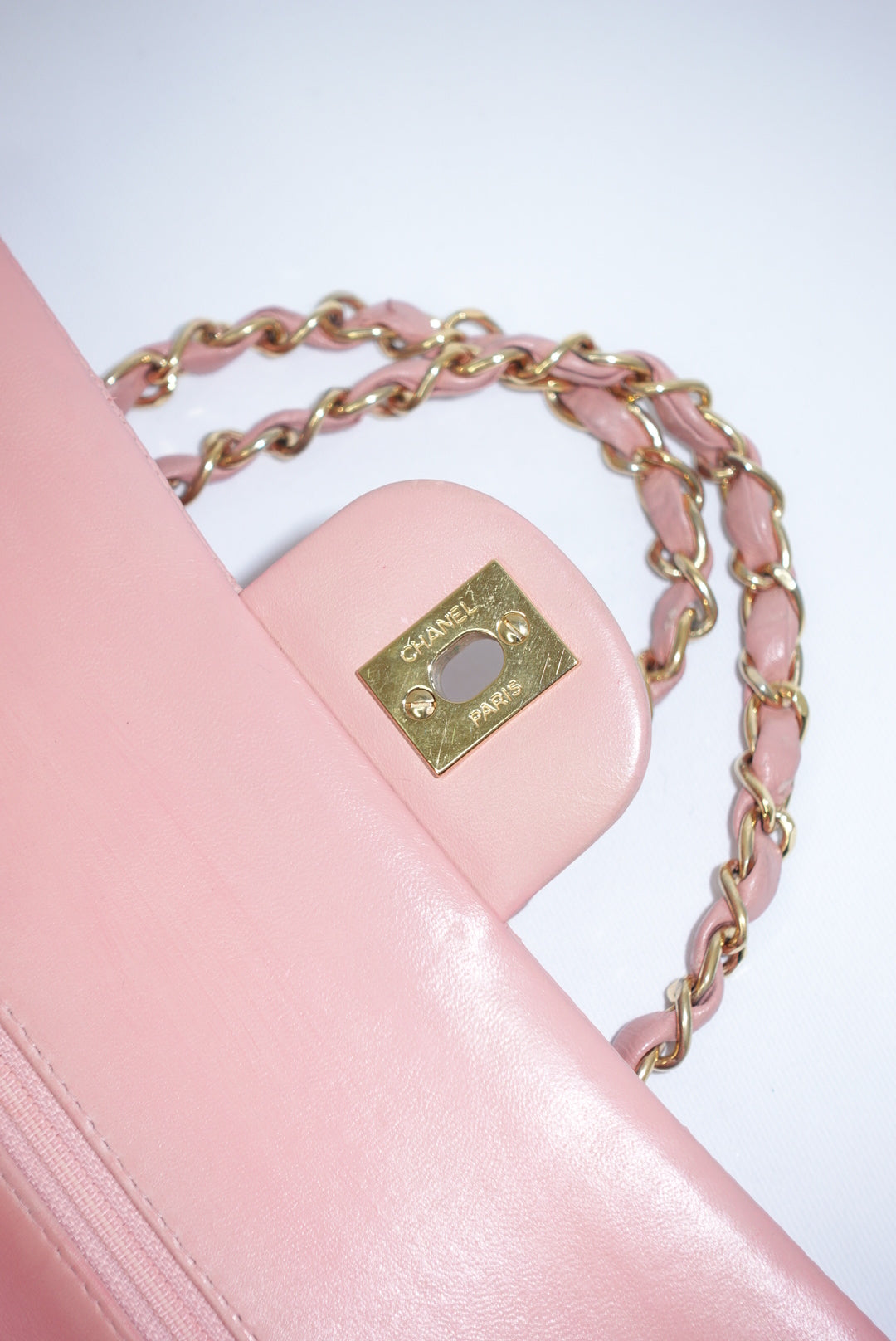 Chanel Vintage Timeless Classic 23 Double Flap Bubblegum Pink