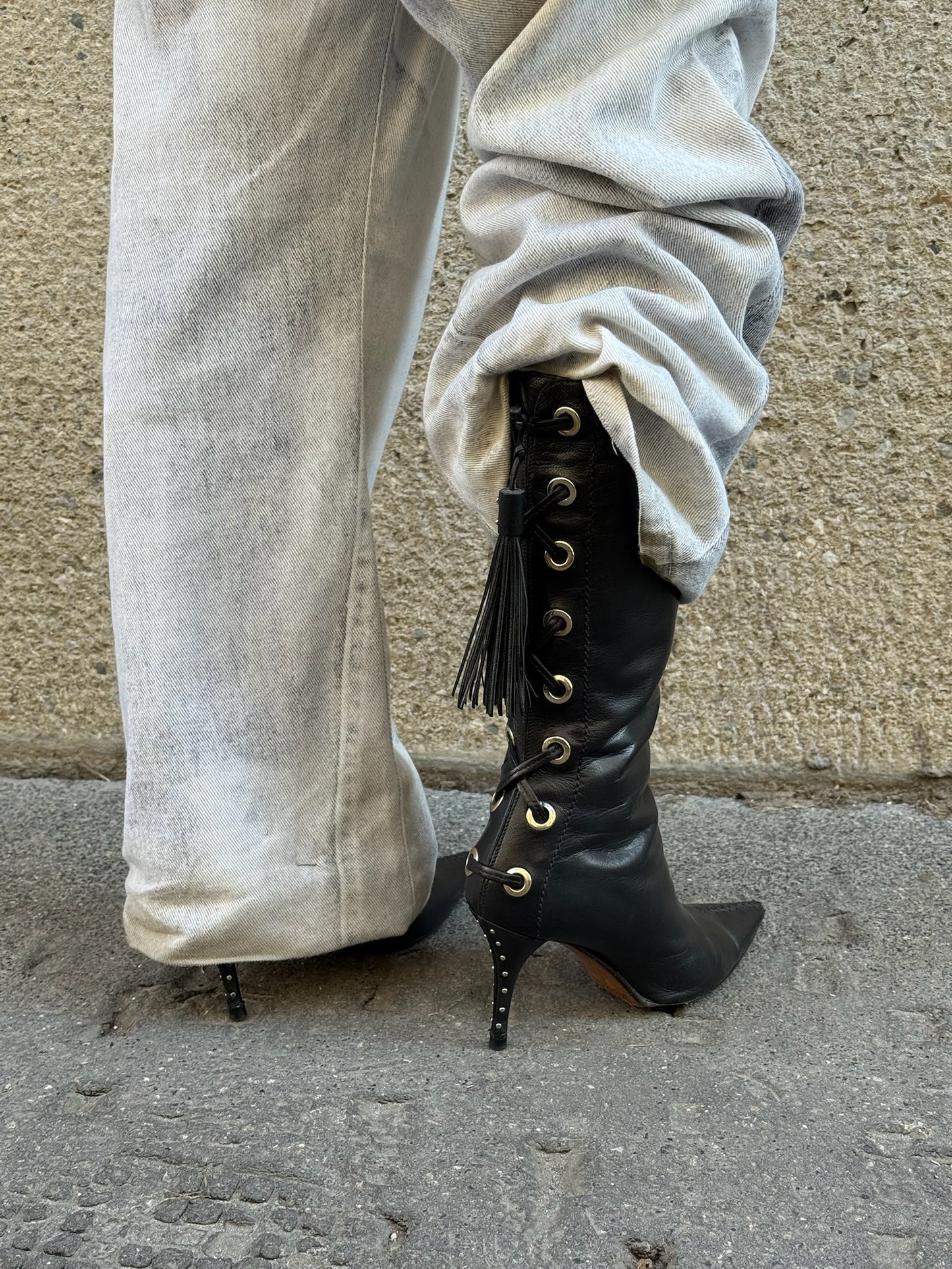 Yves Saint Laurent Vintage Laceup Boots 36.5