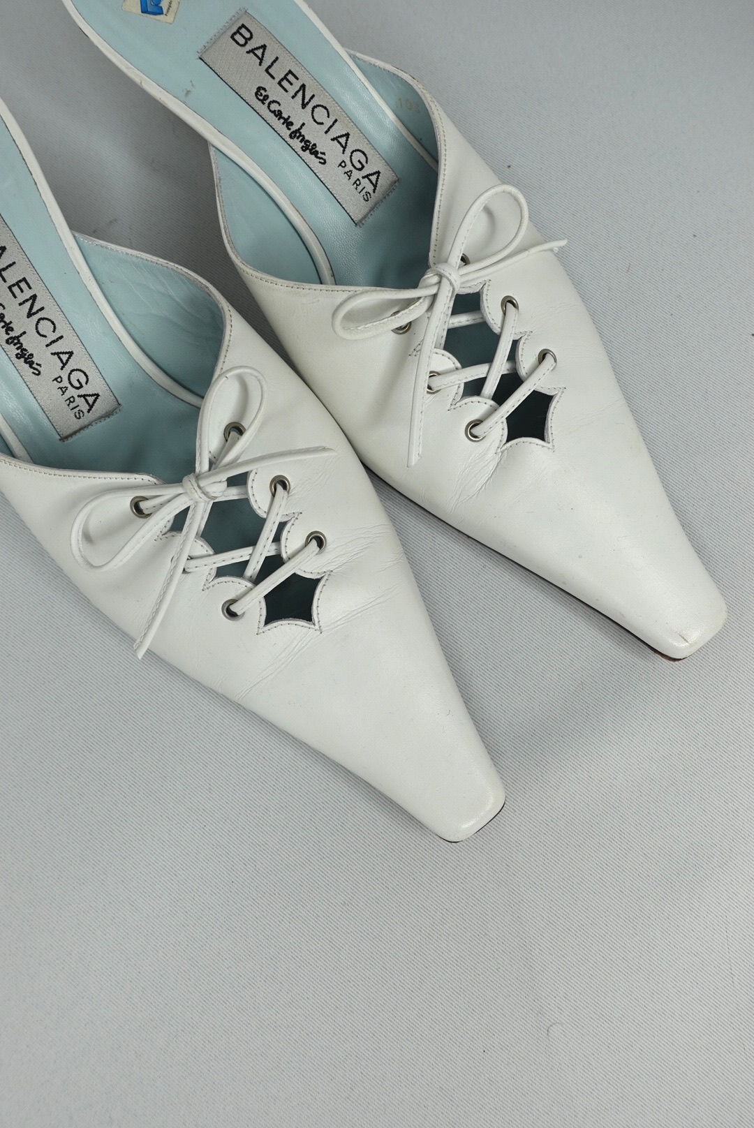 035. Balenciaga x La Corte Inglés White Mules