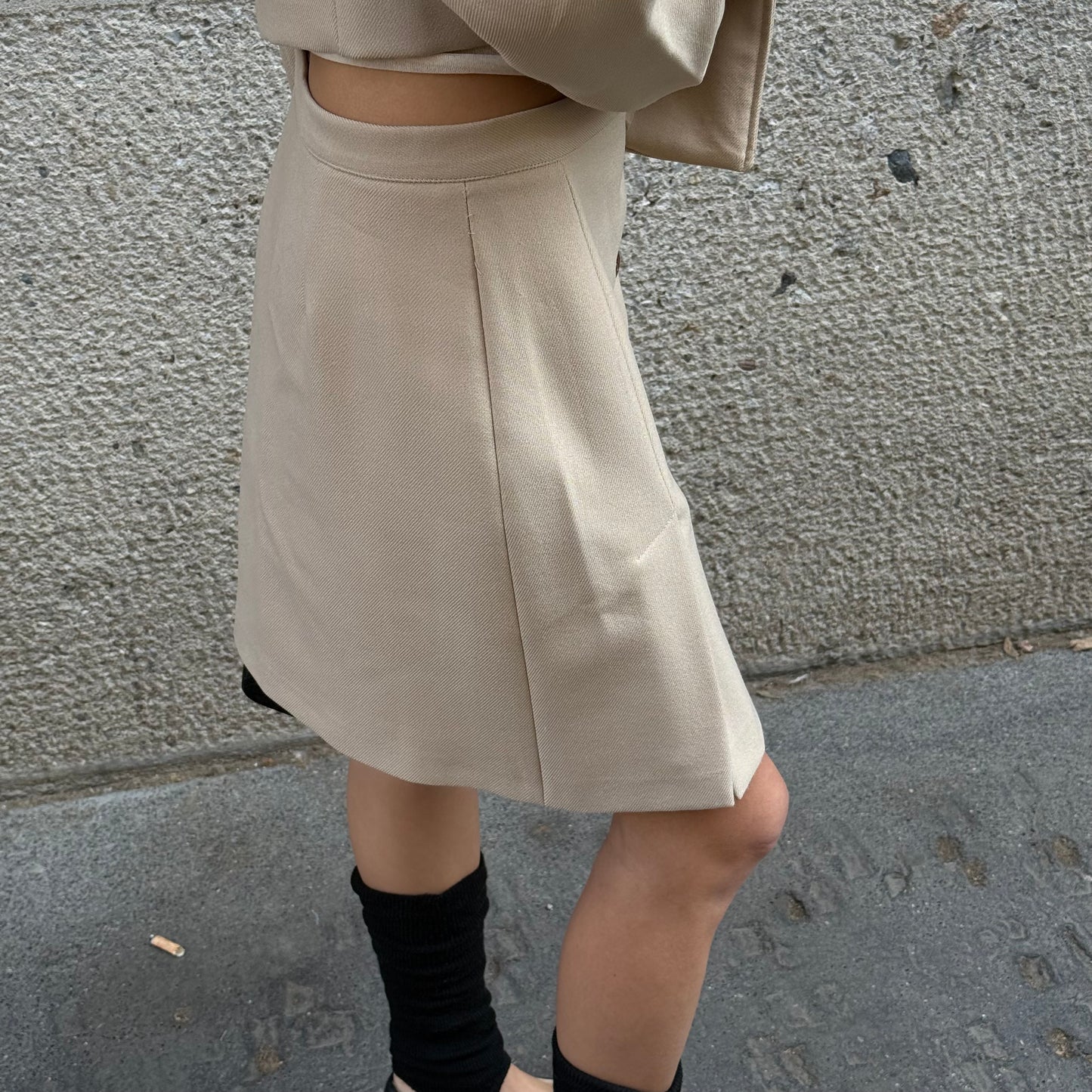 Beige Tailored Set (skirt + blazer)