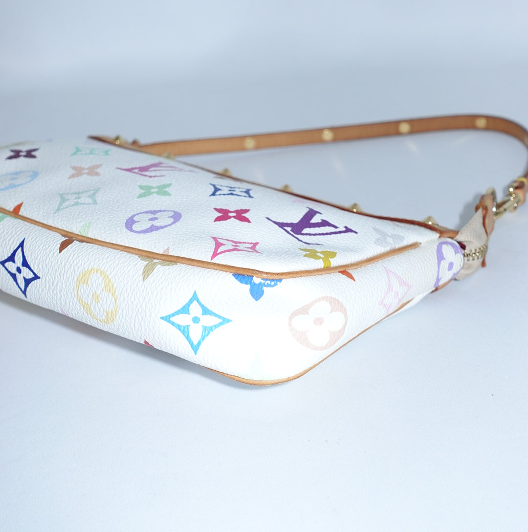 Louis Vuitton Murakami Pochette White Monogram Canvas