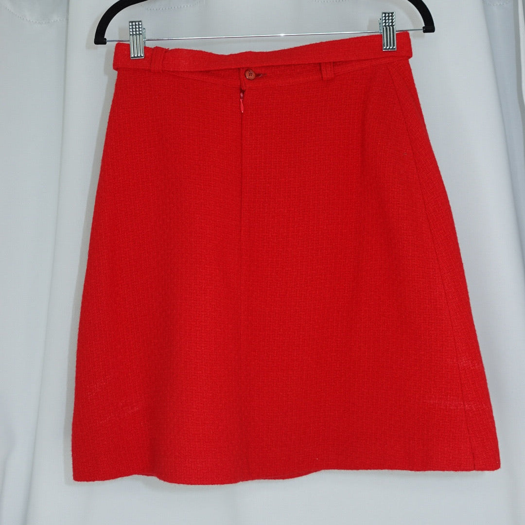 Vintage Bright Red Skirt Set