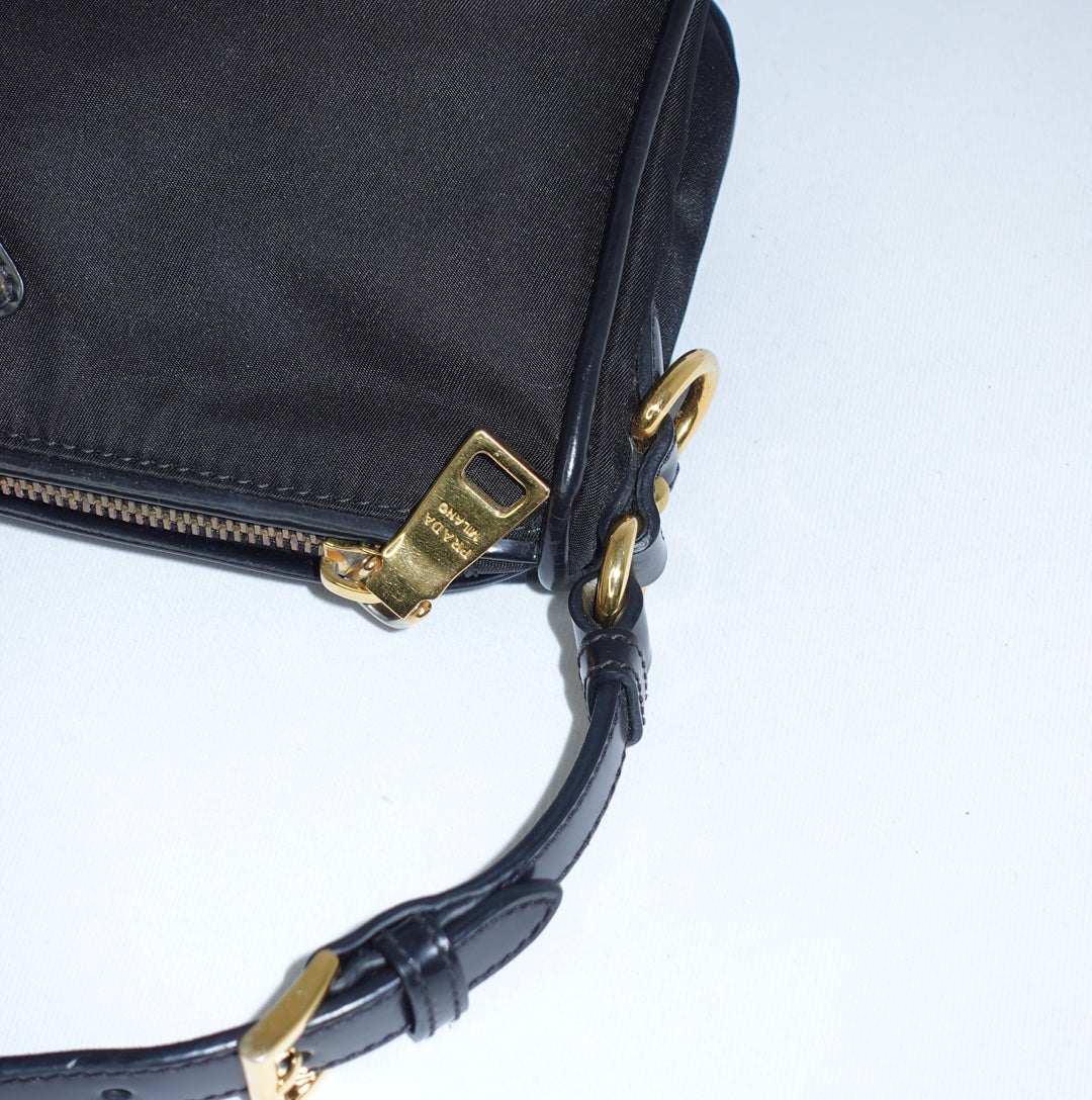 Prada Black Nylon Mini Shoulder Bag