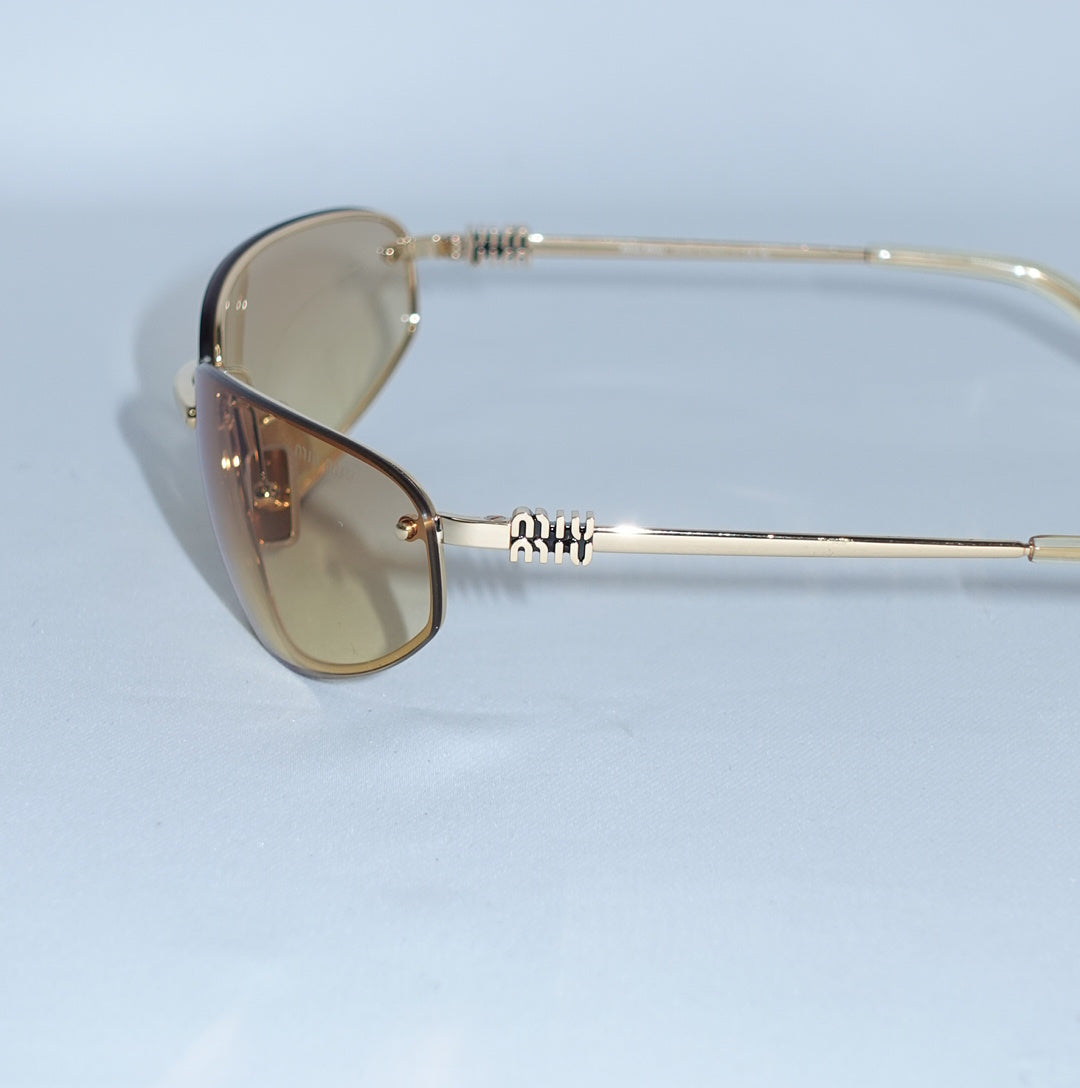 Miu Miu MU Gold Metal Frame Sunglasses