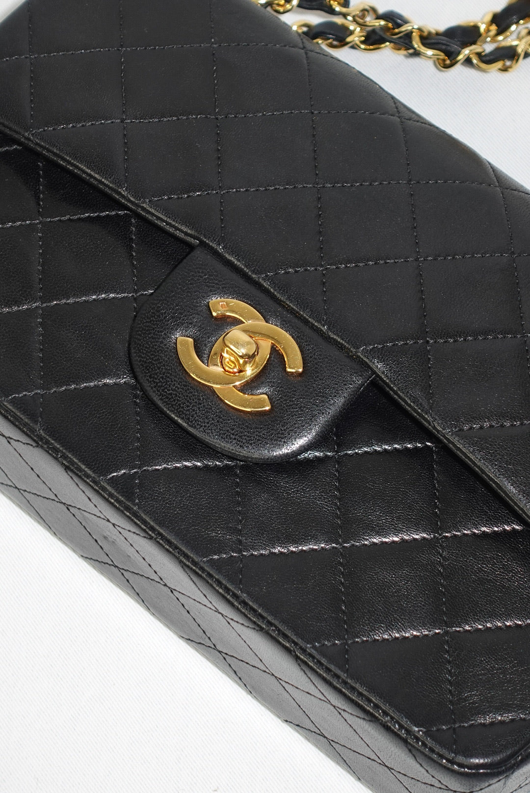 Chanel Vintage Timeless Classic Small 23 Double Flap Nero Agnello SET COMPLETO