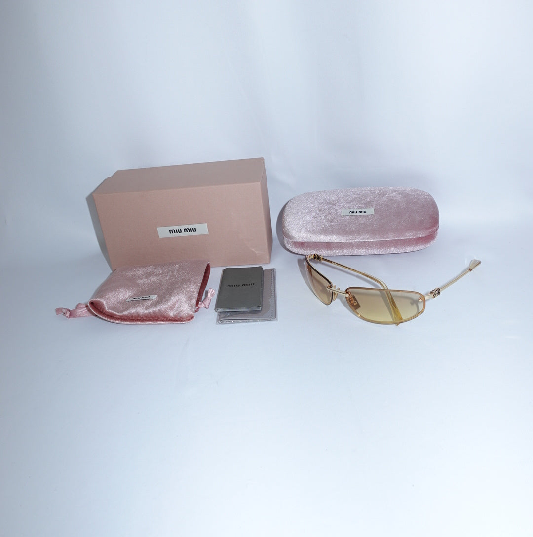 Miu Miu MU Gold Metal Frame Sunglasses