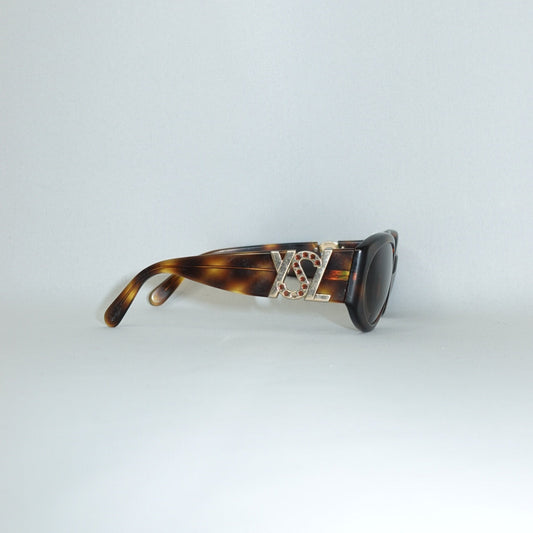 Yves Saint Laurent Tortoiseshell Sunglasses With Gold Logo