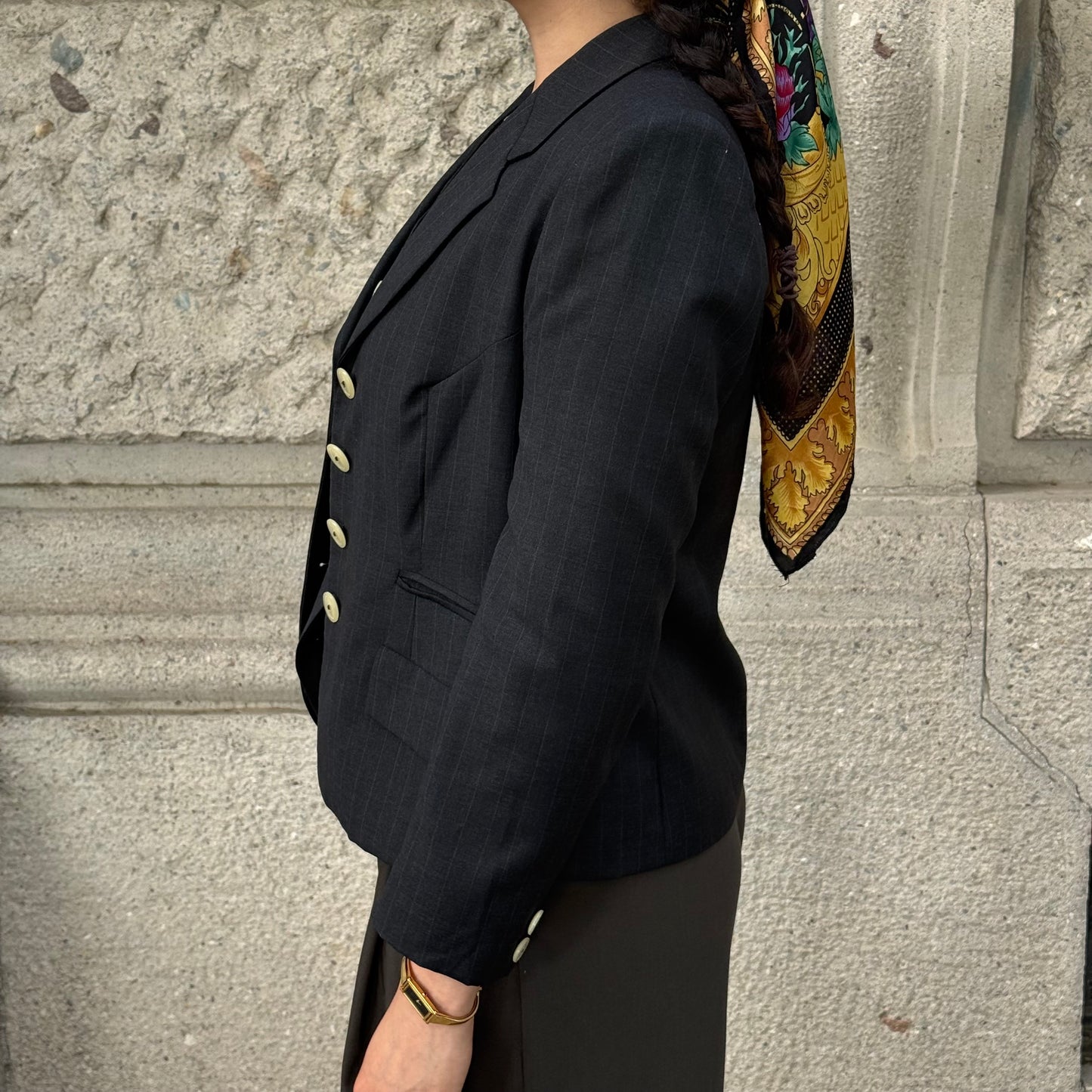 Completo pantaloni e gilet color carbone