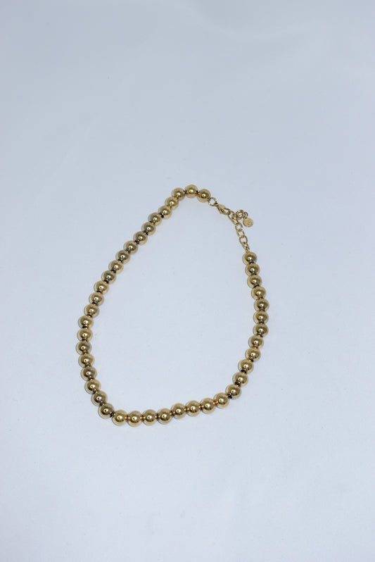 Gold Spheres Stainless Steel Adjustable Necklace