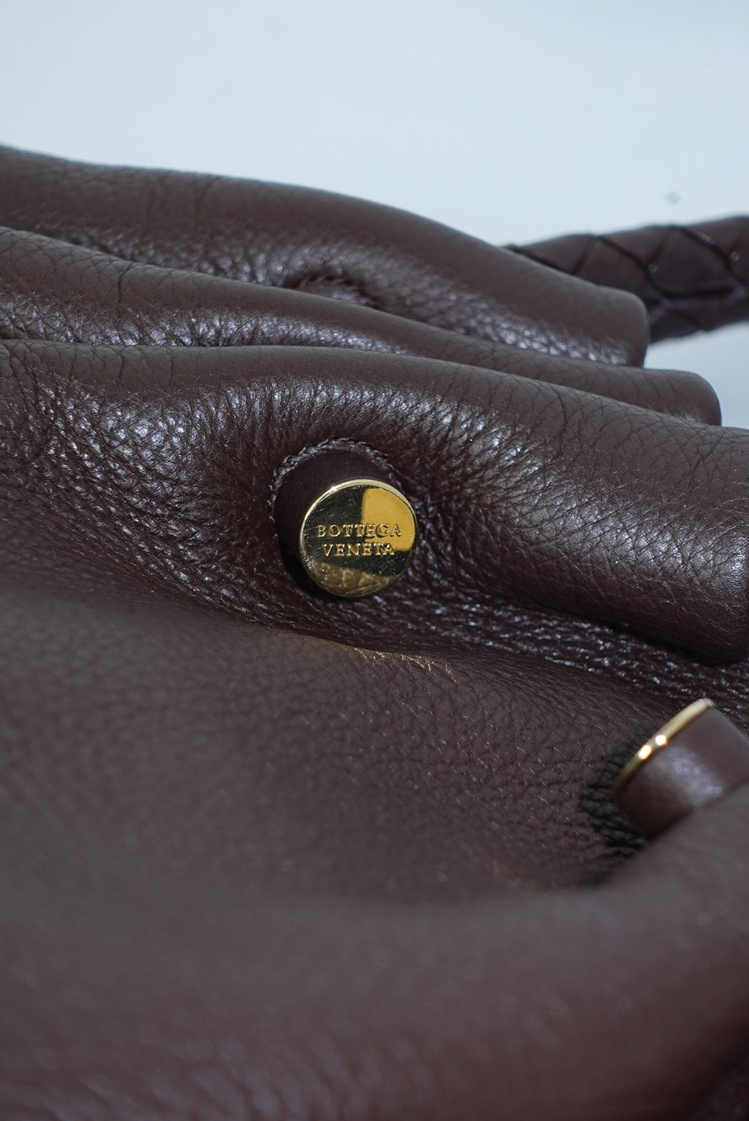 Bottega Veneta Vintage Brown Leather Hobo Bag with Gold-Tone Hardware