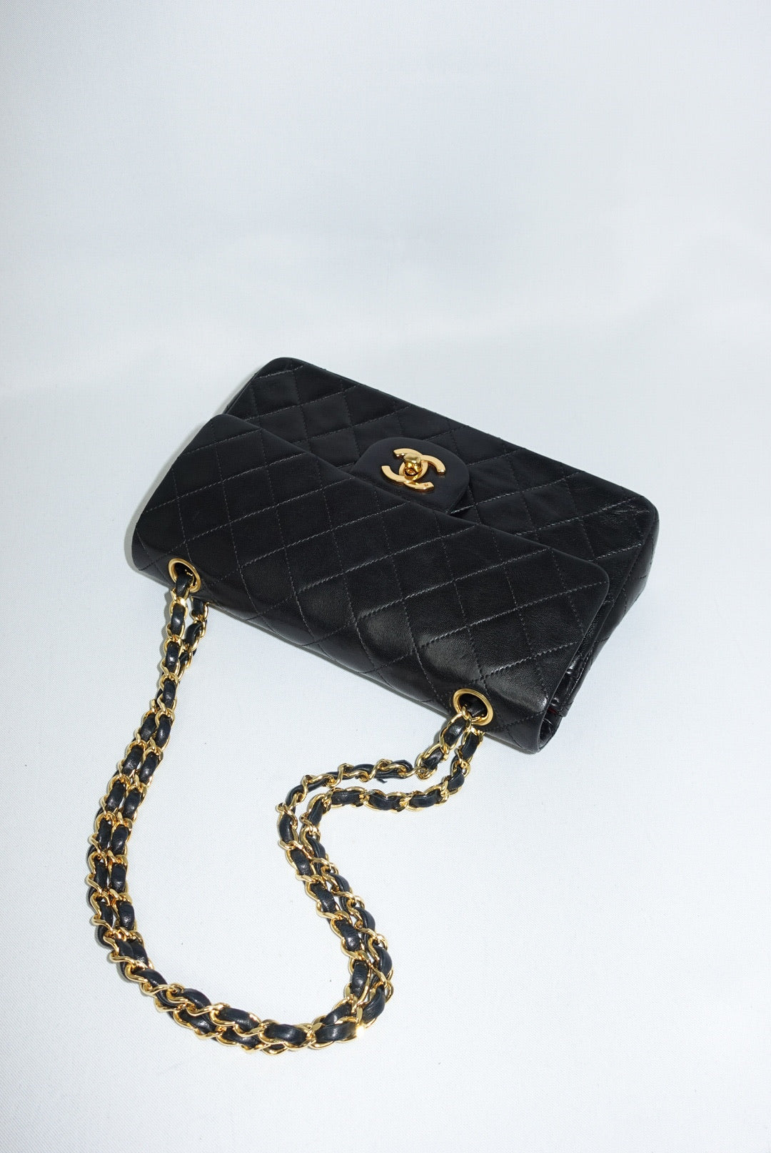 Chanel Vintage Timeless Classic Small 23 Double Flap Nero Agnello SET COMPLETO