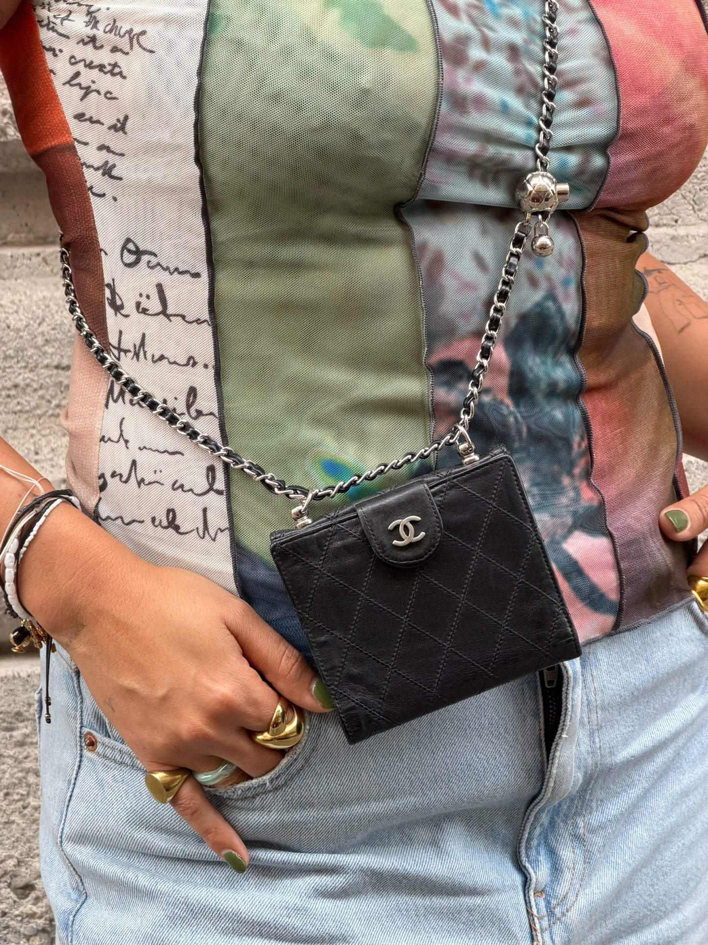 Chanel Mini Wallet with Chain Black