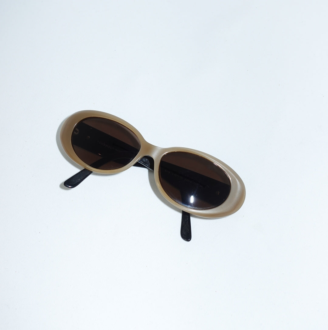 Chanel Beige & Black Sunglasses