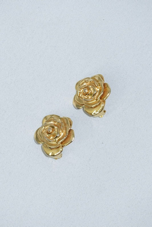 Yves Saint Laurent Clip Vintage Rose Earrings