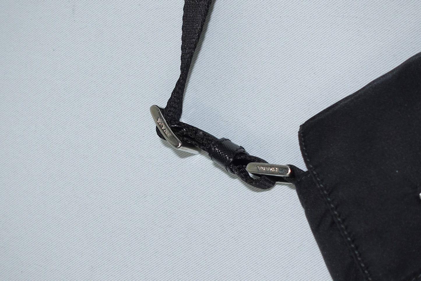 Prada Nylon Black Vintage Silver Toned Hardware Mini Crossbody Bag