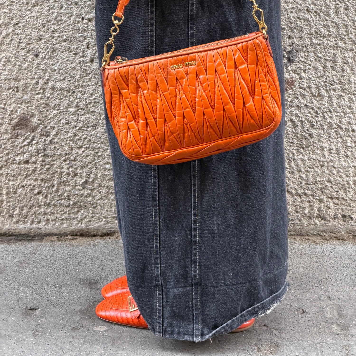 Miu Miu Orange Matelasse Bag
