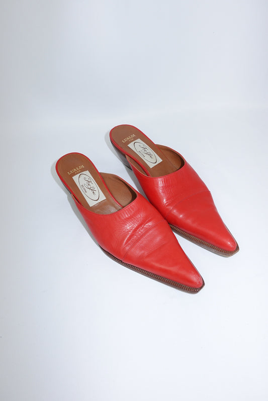 Red Western Vintage Mules  38