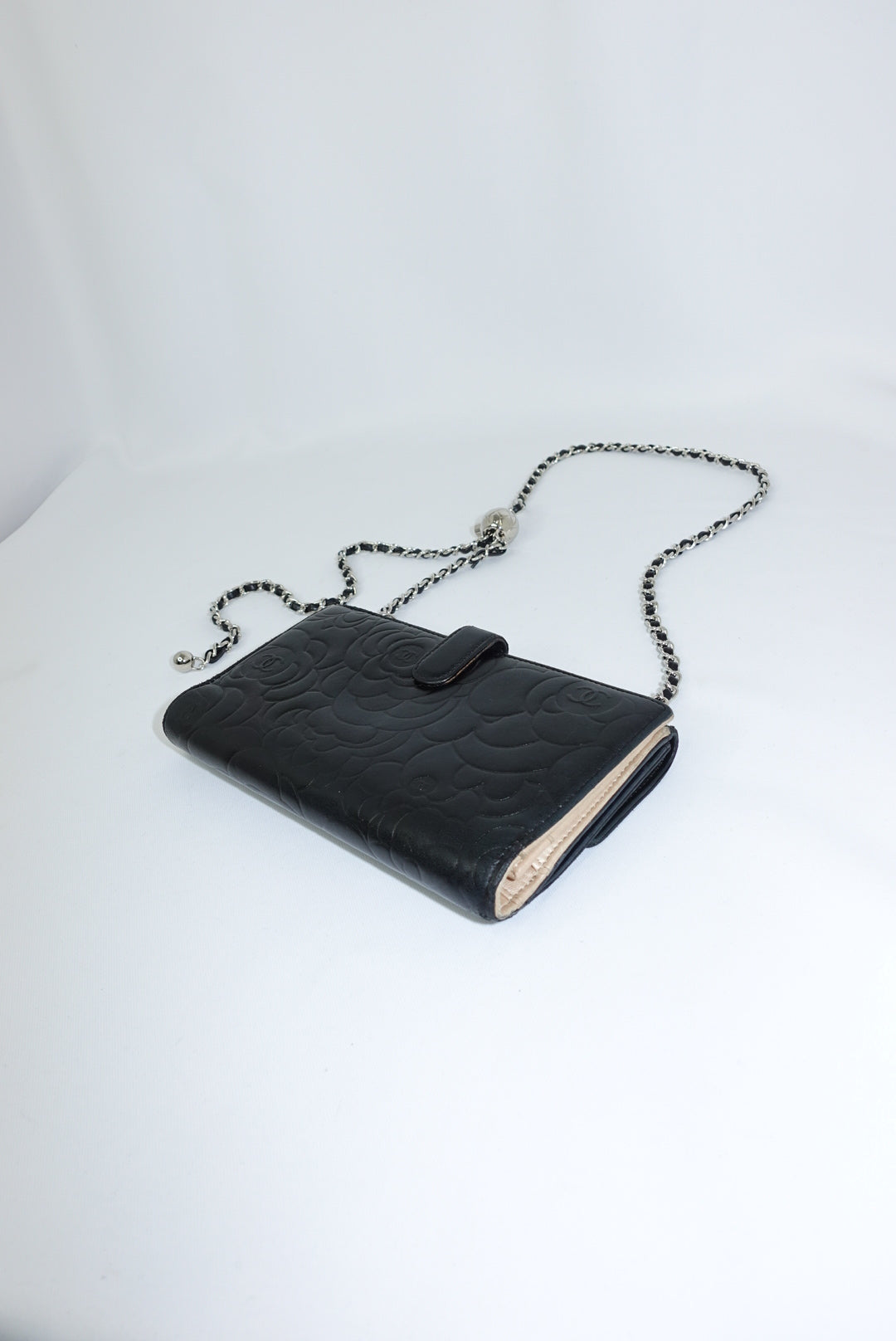 Chanel Re-Worked Flap Vintage Camellia Limited Edition Wallet with Chain