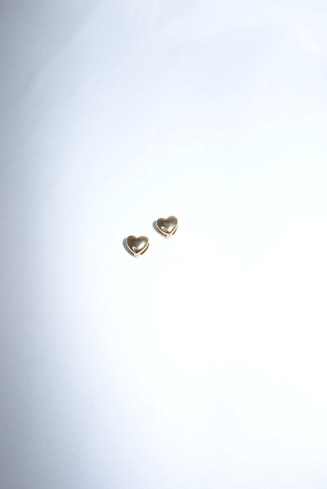 Stainless Steel Heart Gold Toned Earrings
