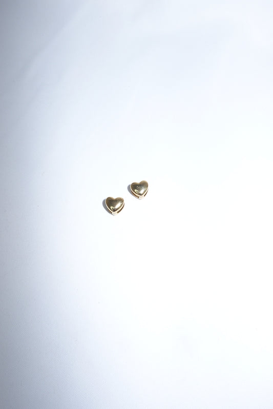 Stainless Steel Heart Gold Toned Earrings