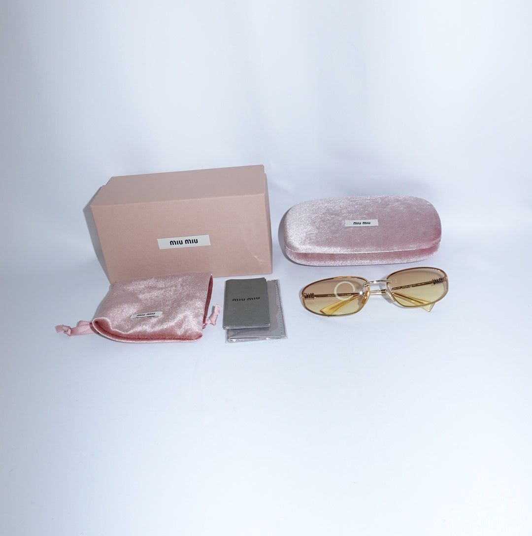 Miu Miu MU Gold Metal Frame Sunglasses