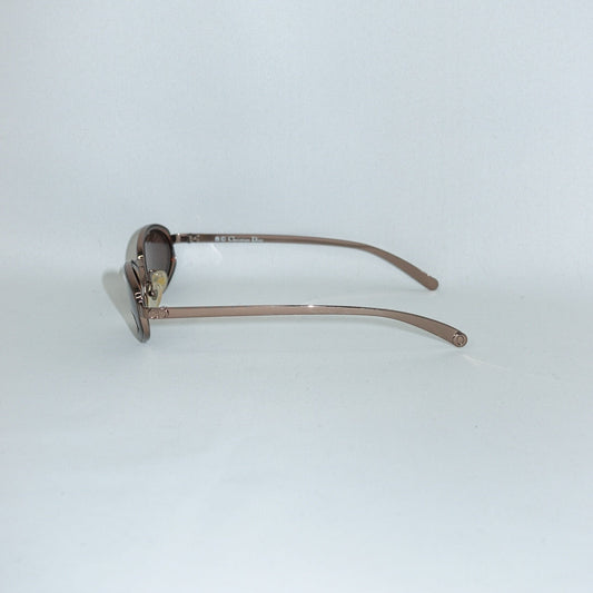 Christian Dior Vintage Oval Metallic Brown Sunglasses