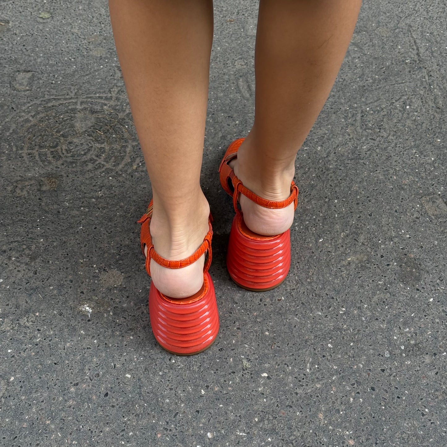 Fendi Orange Mule Heels
