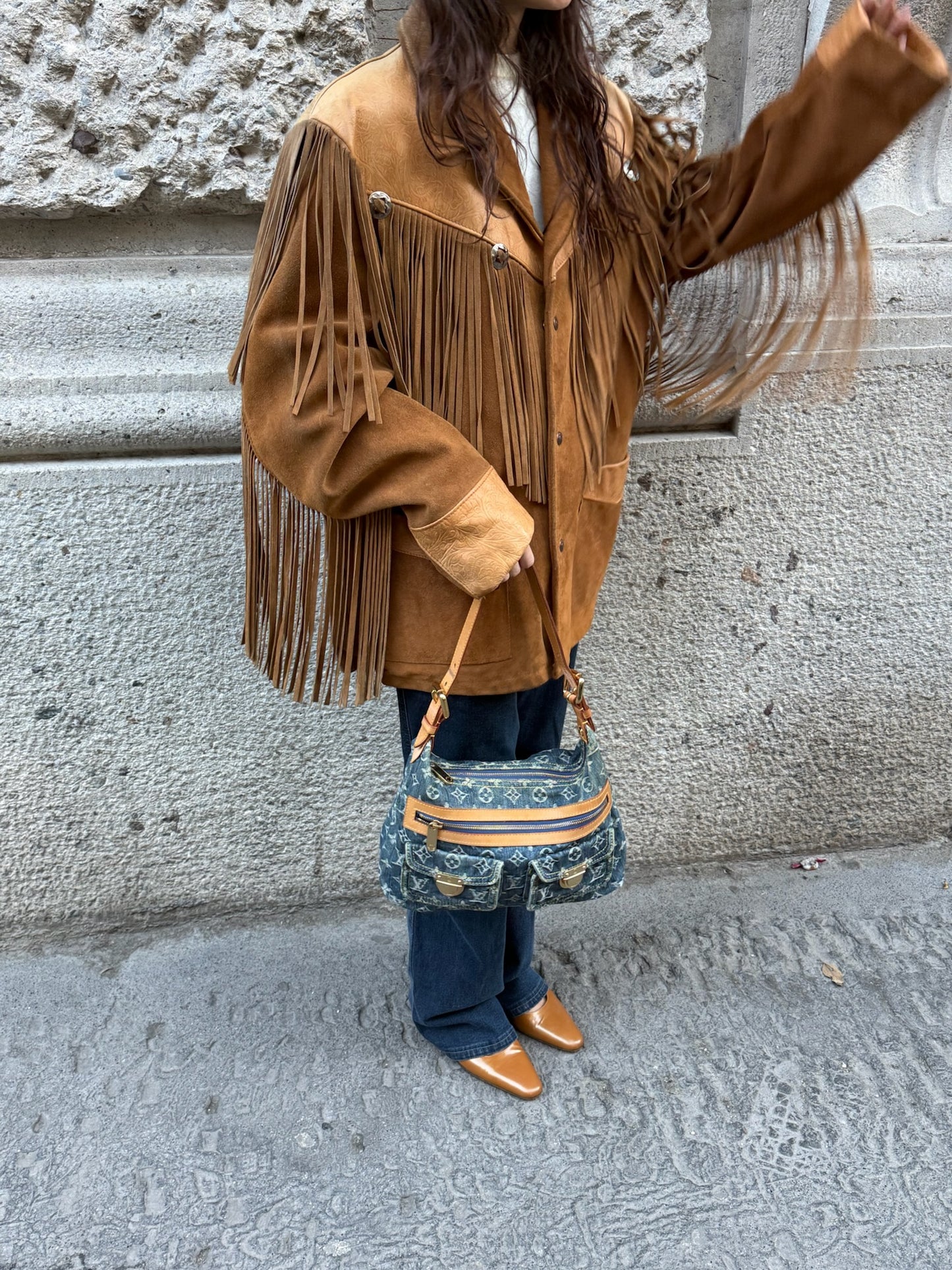 Louis Vuitton Monogram Denim Baggy PM Shoulder Bag