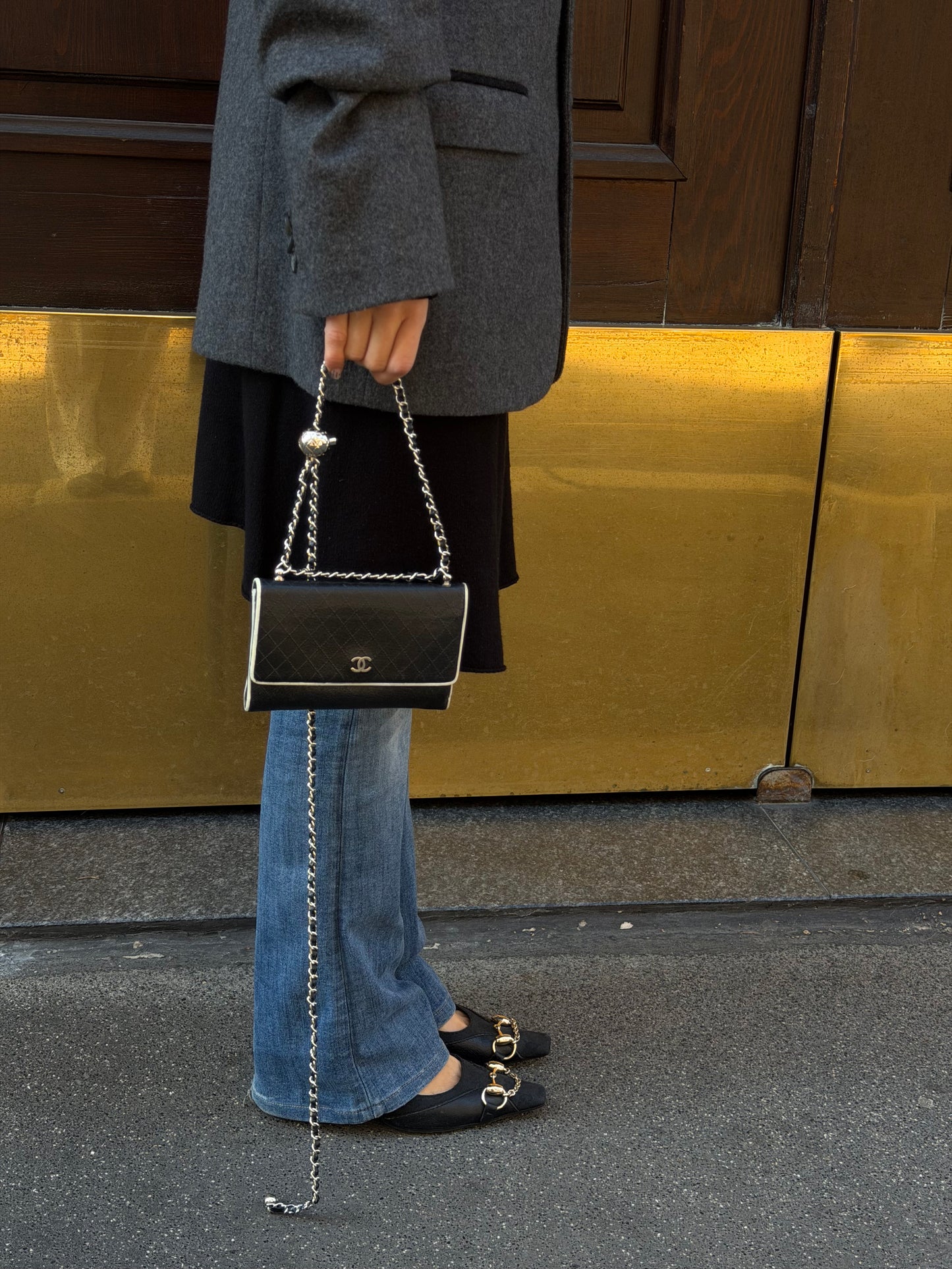 Chanel Re-Worked Flap B&W Limited Edition Wallet with Chain