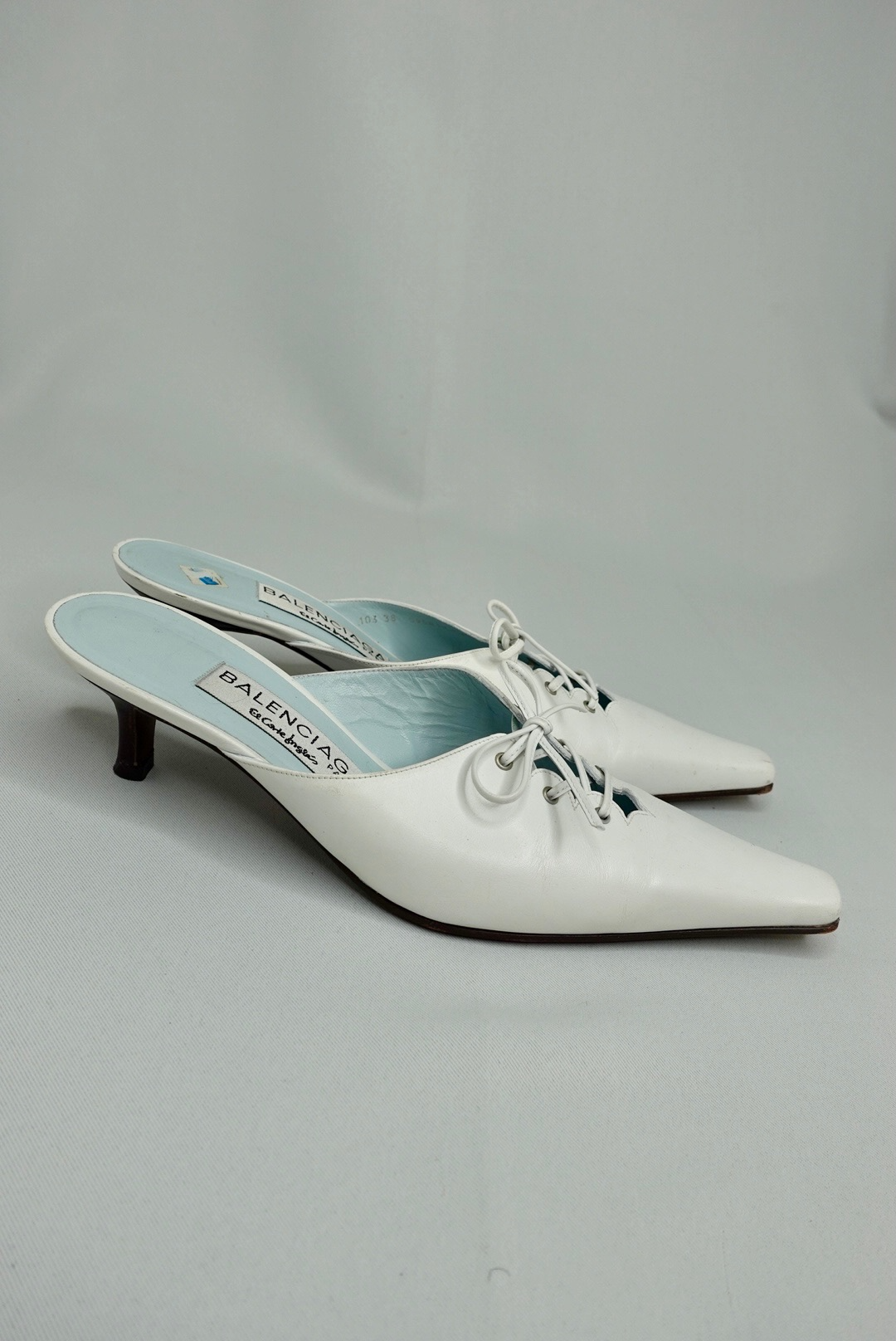 035. Balenciaga x La Corte Inglés White Mules