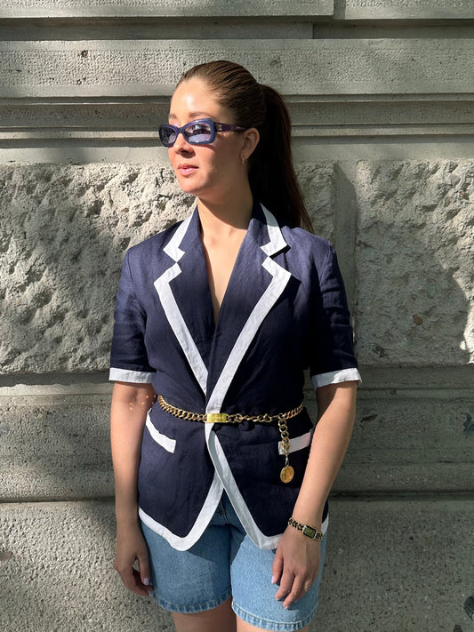 137. Chanel 2000s Gradient Blue Navy Sunglasses