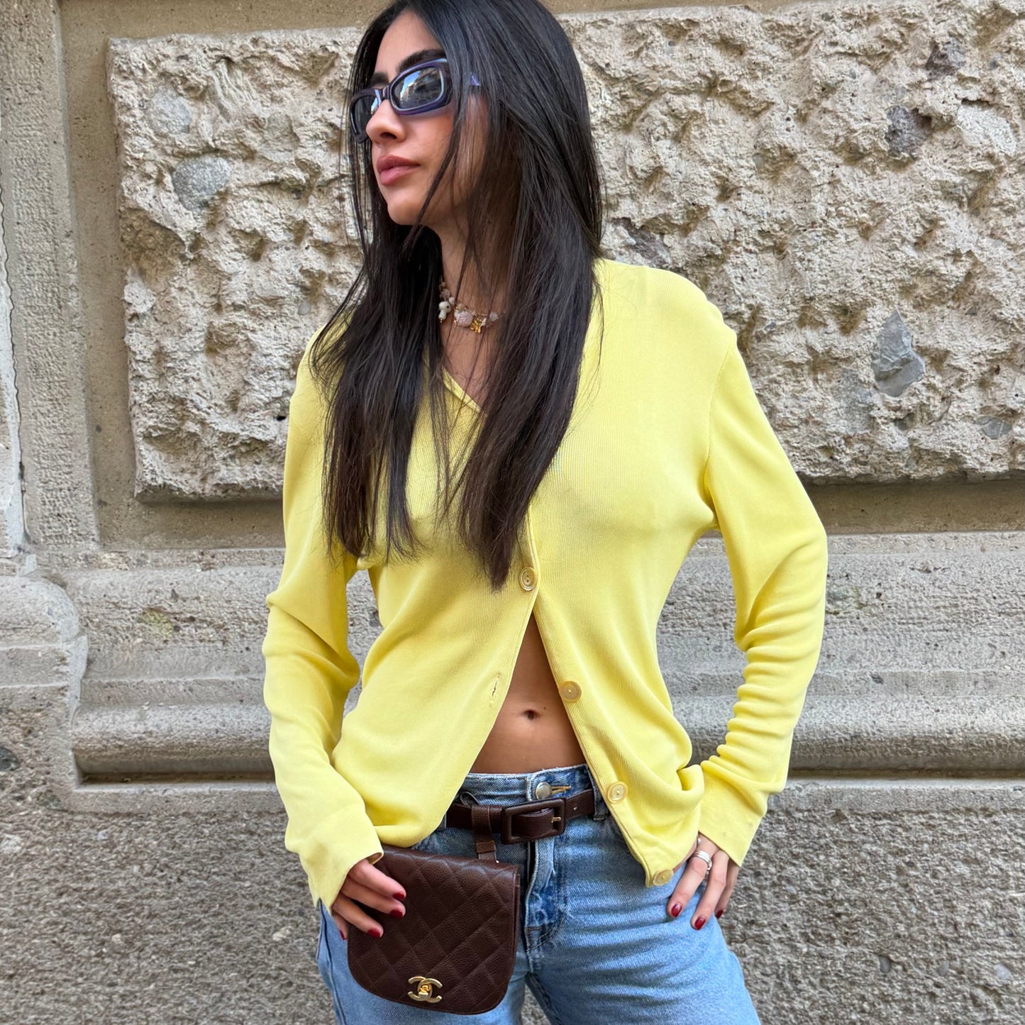 Max Mara Yellow Cardigan