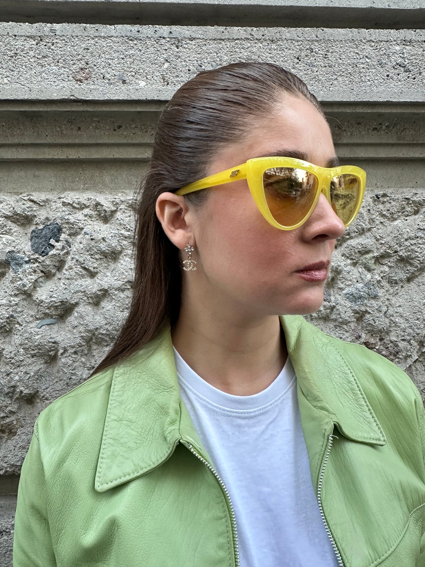 Occhiali da sole gialli Bottega Veneta