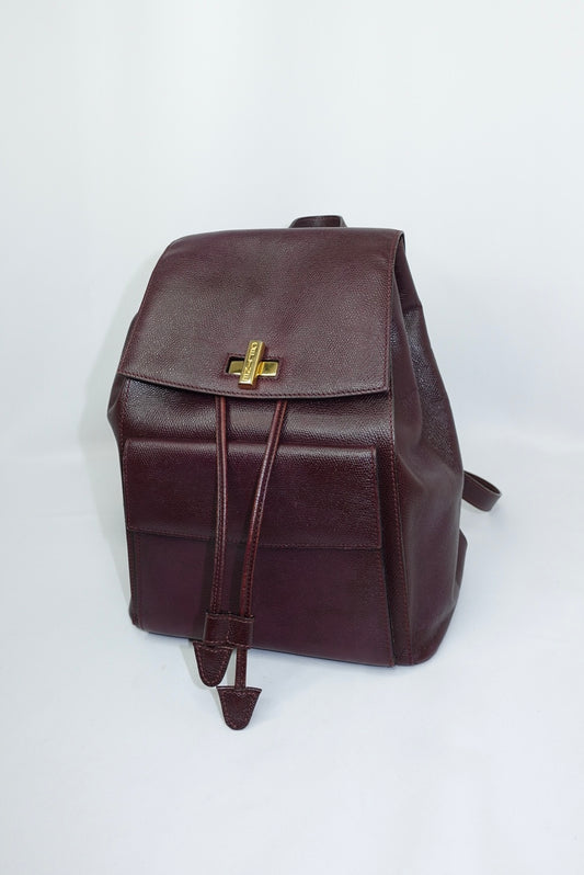 Cèline Vintage Leather Burgundy Backpack