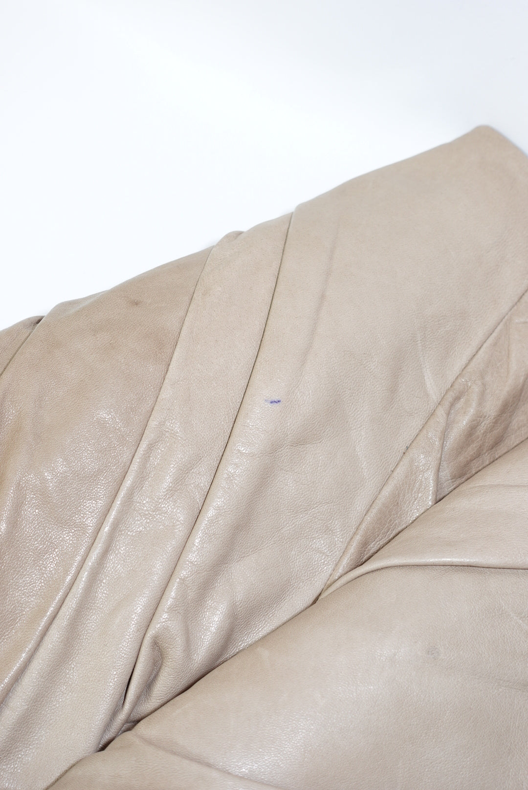 Margiela Draped  Knee-High Round Toe Beige Leather Boots