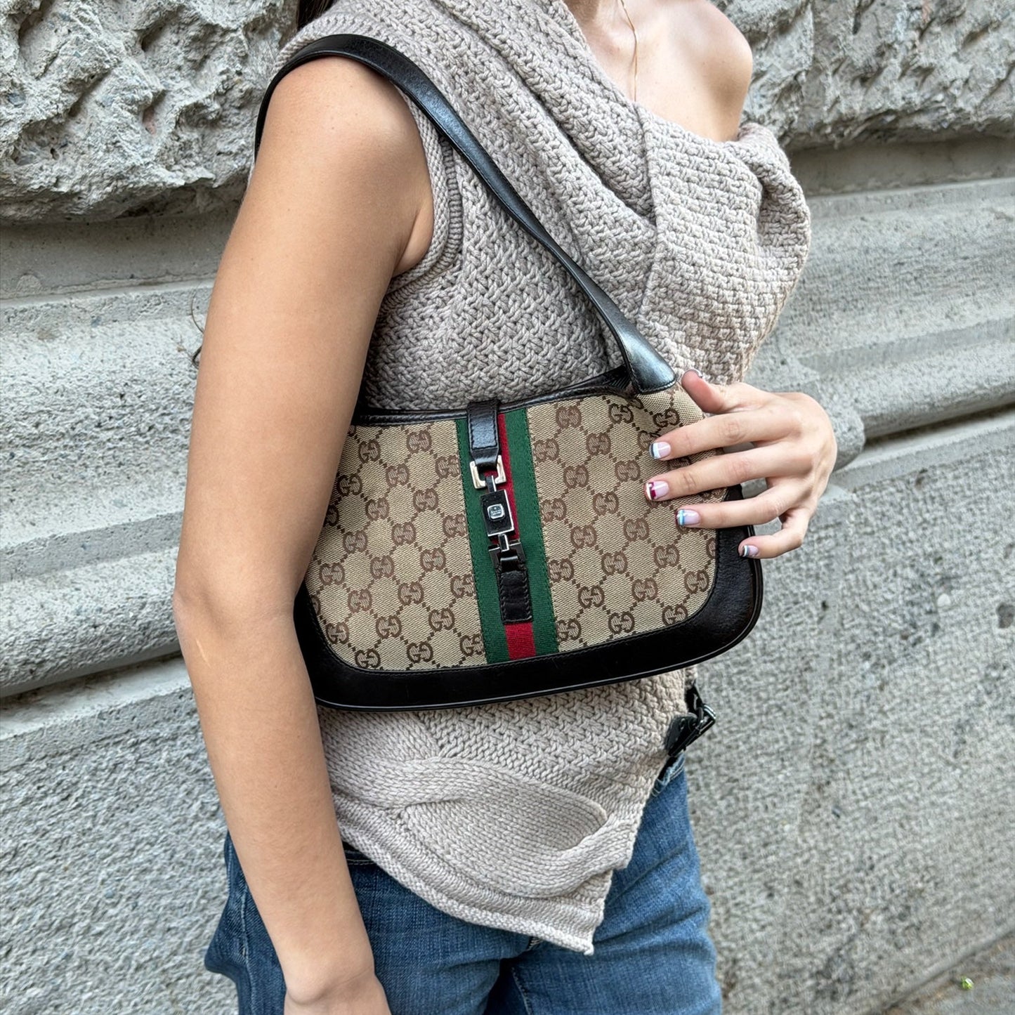 Gucci Jackie Monogram & Brown Bag