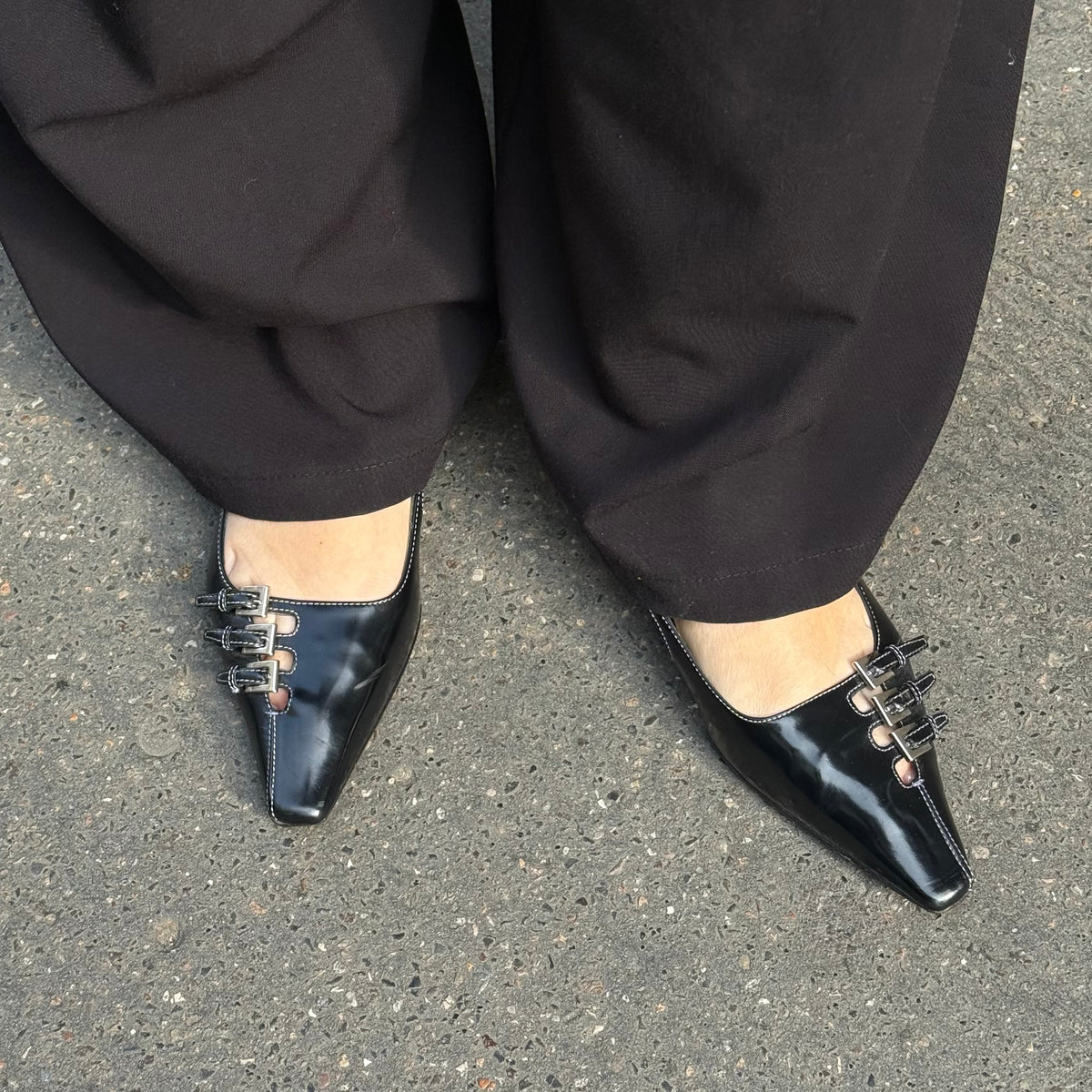 Prada Kitten Heels Triple Buckle 38