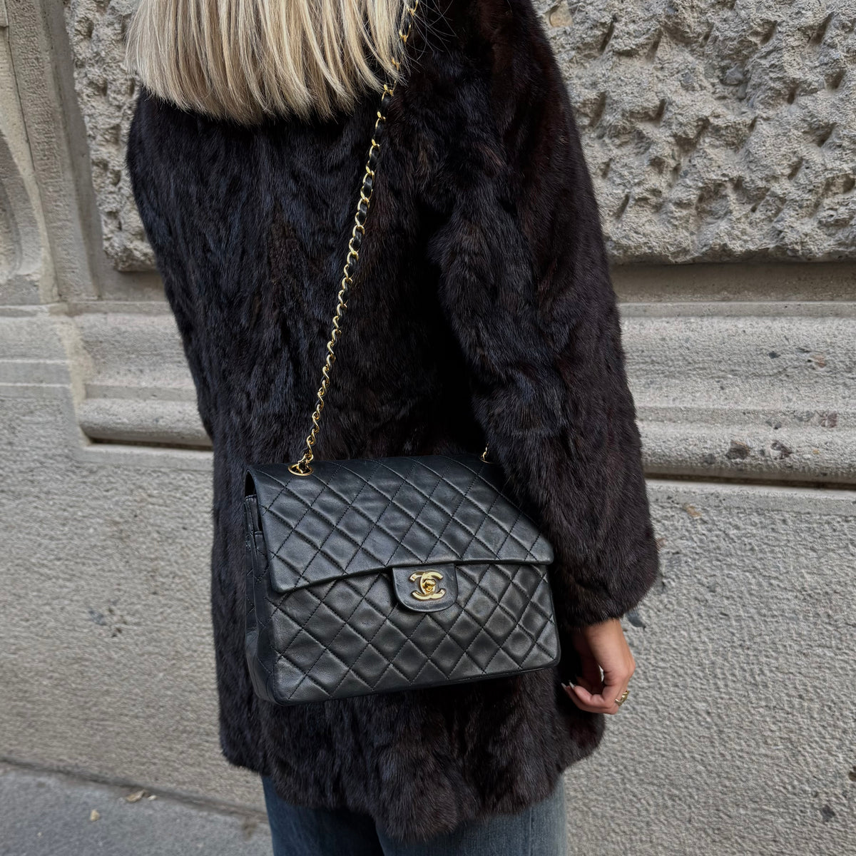 Chanel Classic Timeless 25 Double Flap Black Bag