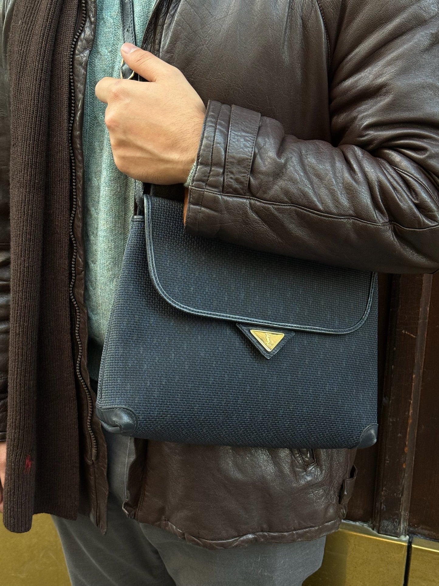 Yves Saint Laurent Vintage Navy Crossbody Bag