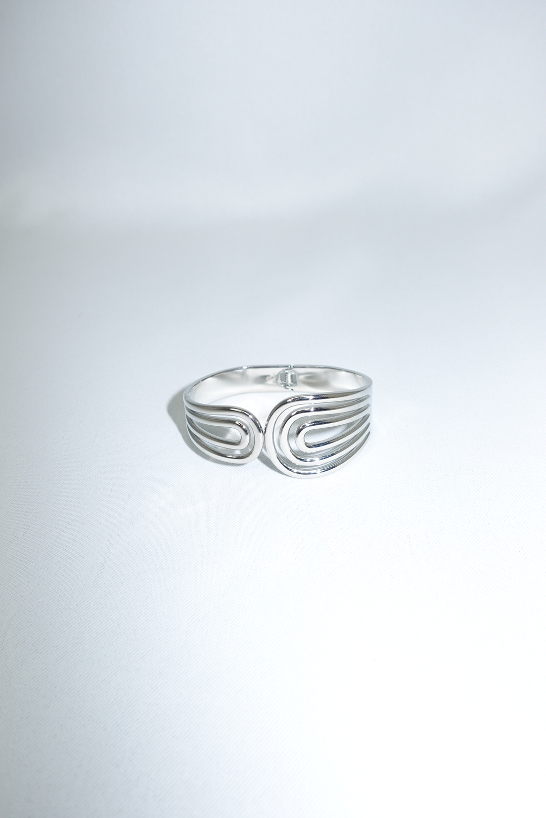 Sculptural Open Stainless Steel Bangle