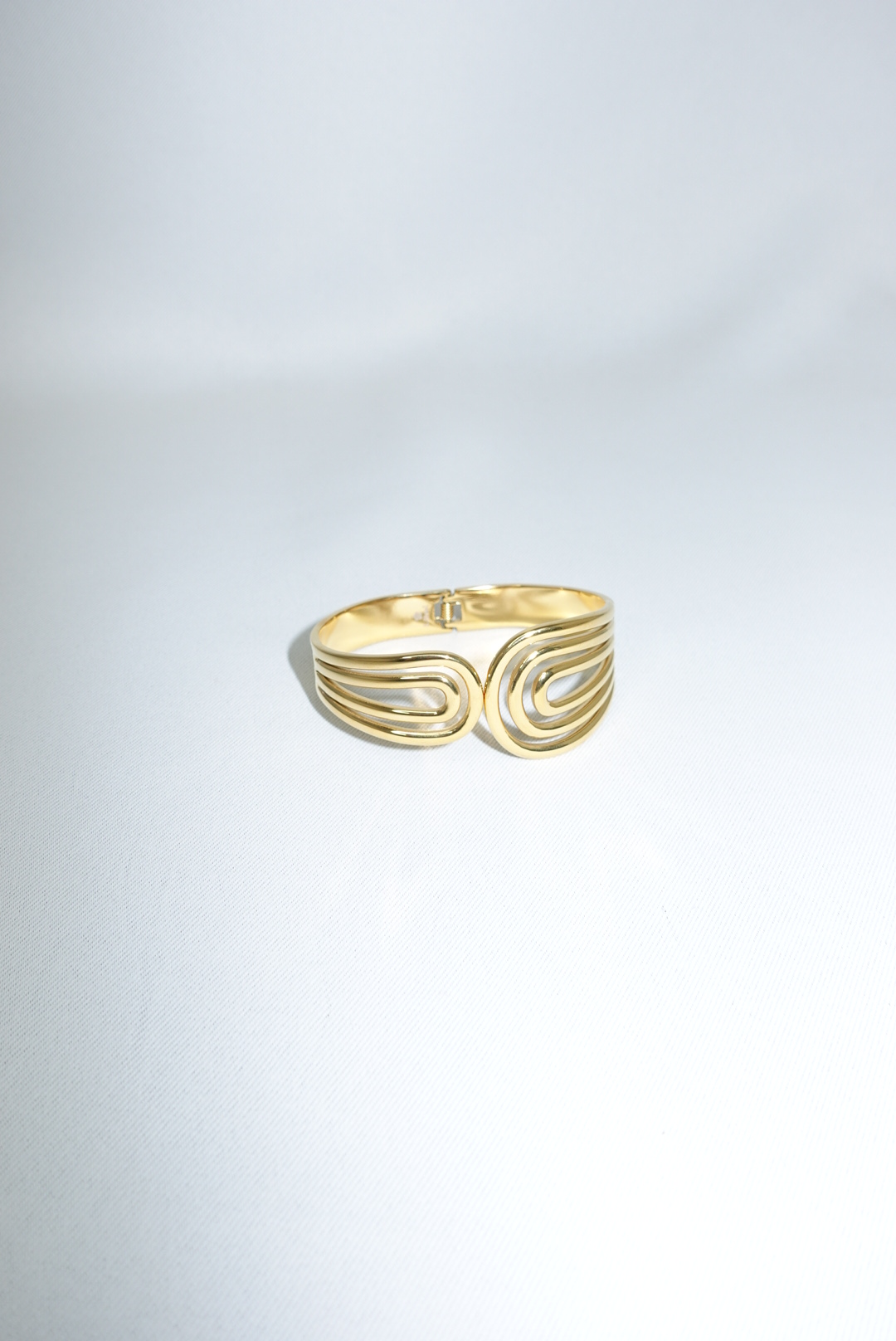 Sculptural Open Stainless Steel Bangle
