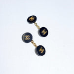 Chanel Black and Gold Cufflinks