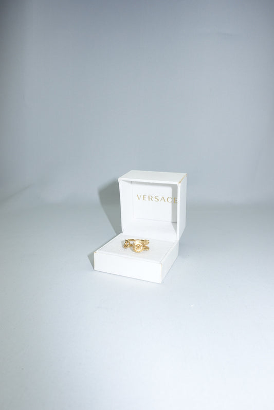Versace Gold Toned Round Scarf Holder