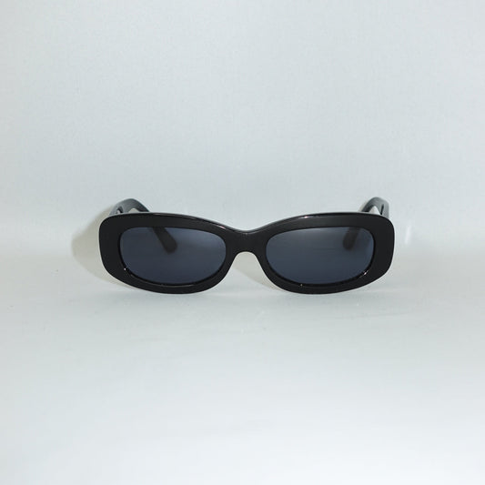 Chanel camellia black sunglasses front view