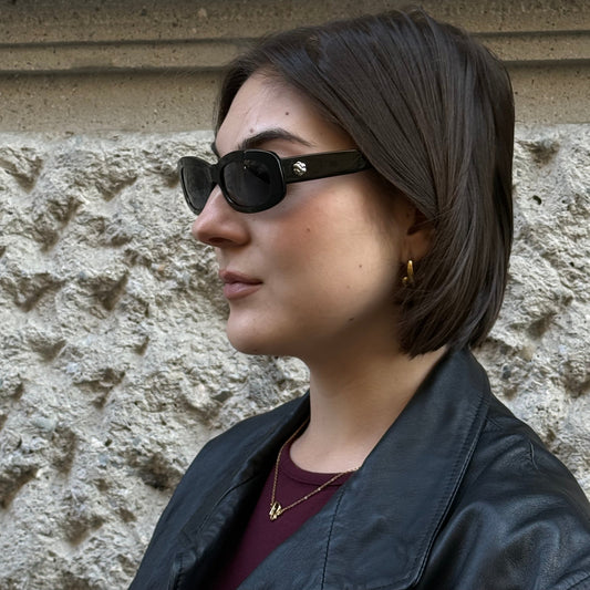 Chanel camellia black sunglasses worn
