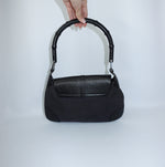 Gucci vintage black Jackie shoulder bag with bamboo handle, back view